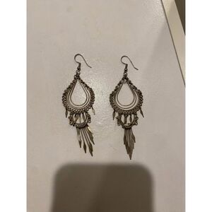 Silver-Tone Chandelier Drop Earrings – Teardrop Dangle
